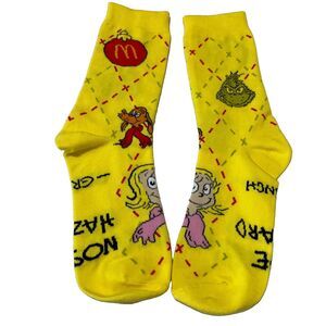 NEW Mcdonald's 2025 Grinch Socks Yellow Limited Edition